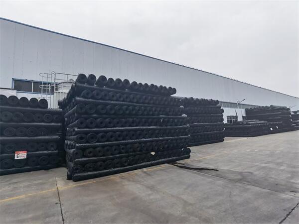 Our company's display of plastic geogrid stock.jpg